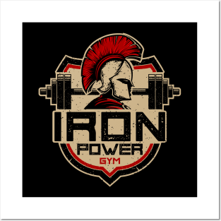 Spartan Iron Power Gym Gold Drawing Illustration Posters and Art